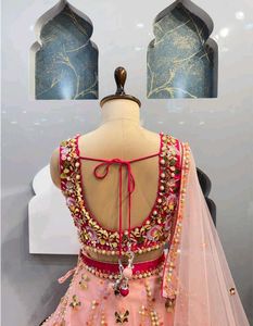 Stunning Pink Embroidered Lehenga Choli