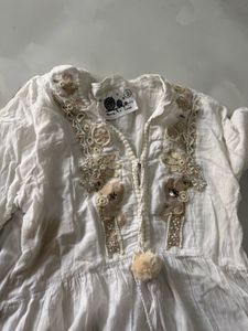 Boho Embellished White top