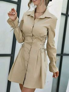 Beige Shirt Dress