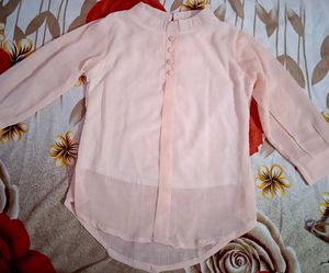 Elegant Pink Sheer Blouse