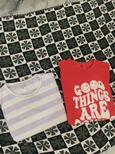 Combo Of Two Oversized Cute T-Shirt Bundle
