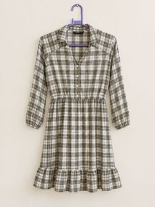 Classic Plaid Button-Up Dress