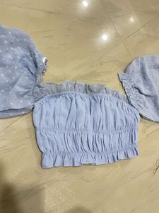 Ruffled Off-Shoulder Crop Top