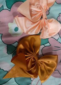 Satin Bow Hair Clips - Set of 2