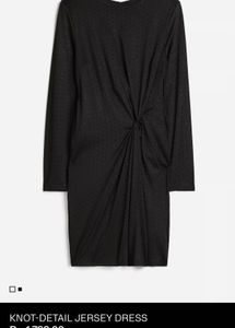 New Chic Black Dotted Twist Dress