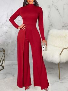 wide leg drape jumpsuit