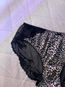 Leopard Print Lace Trim Briefs