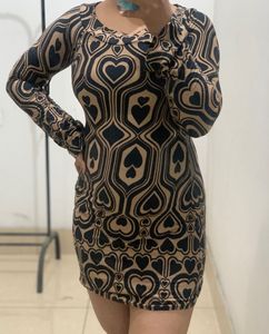 Heart Print Mini Dress