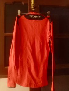 Bright Orange Long Sleeve Turtleneck Top