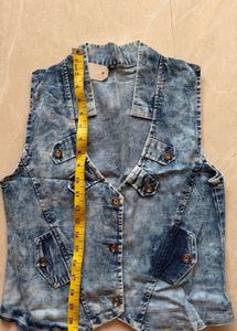 Distressed Denim Vest