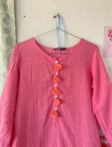 Pink Cotton Kurta