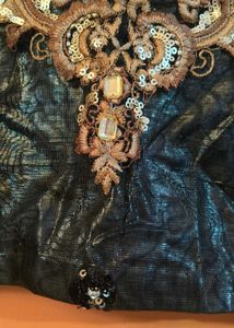 BLACK BLOUSE WITH COPPER WORK