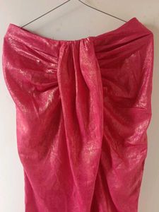 MAX Pink Metallic Top Skirt Set