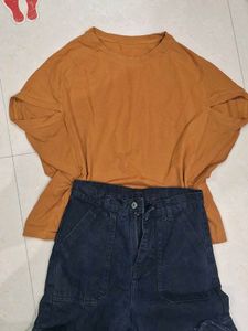 ❗SALE❗Solid dark orange oversized top