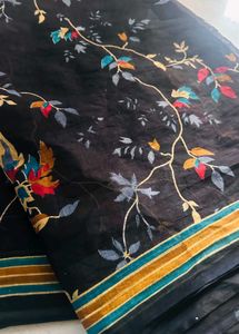 Elegant Black Floral Saree