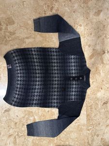 Men's Grey Houndstooth Sweater