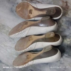 🥳 offer 🥳set of 2 pair Chic White Peep-Toe Flats