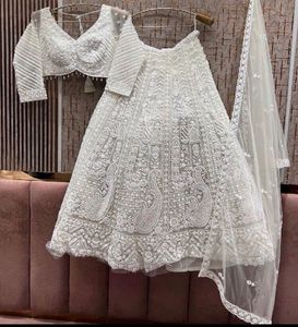 Exquisite White cut Dana Lehenga choli With Dupatt