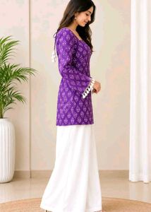 Stylish Purple Printed Kurta