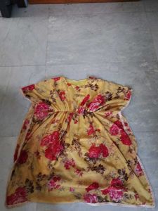 Yellow Floral Kaftan Dress