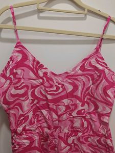Pink Swirl Print Romper