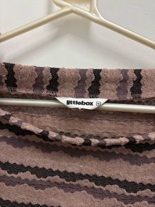 Littlebox off shoulder striped knit top