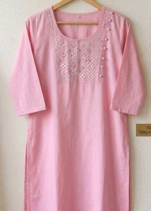 Pink kurti and plazo set