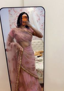 Elegant Pink Sequined Lehenga Choli