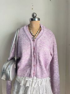 Lilac Knit Cardigan(with scarf)