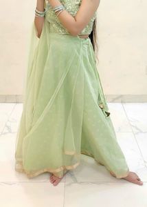 Price Drop Green Embroidered Thread Work