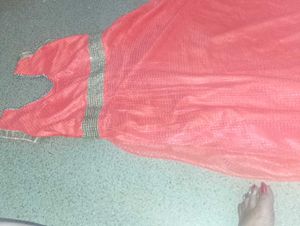 2 New Gowns Orange And Sky Blue Colour