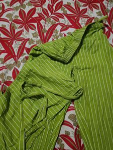 Green Striped Top and Pants Set