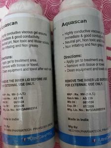 Aquascan multi purpose ultrasound gel