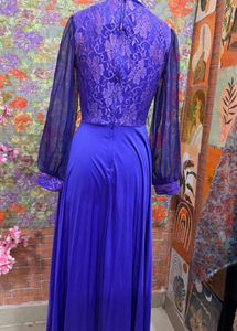 Elegant Royal Blue Pleated Gown