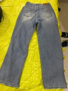Blue Denim Straight Jean...Size Is S