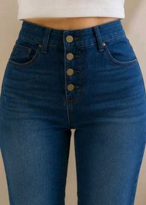 High Waisted Button Fly Jeans