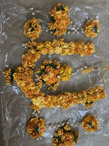Haldi Yellow Floral Jewellery Set