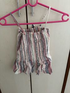 Striped Ruffle Hem Cami Top