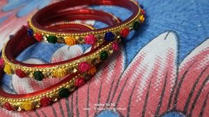 Colorful Beaded Floral Bangles
