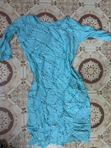 Blue Embellished Kurta