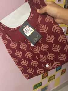 Maroon Printed Kurta