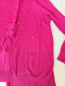 Ribbed Knit Cardigan and Pants Set