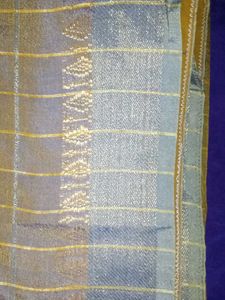 Yellow Dupatta with Silver Stripes