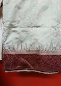 Silk Cotton With Contrast Border