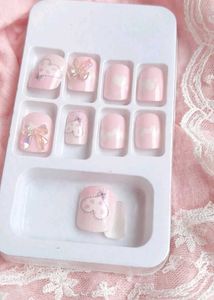 Cute Pink Heart Nail Art