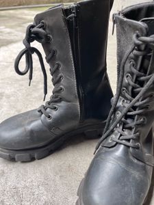 Chic Black Combat Boots