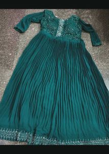Emerald Green Embellished Anarkali Dress