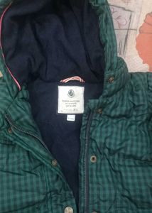 Green Checkered Puffer Jacket