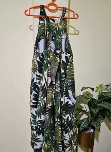 Tropical Leaf Print Sundress