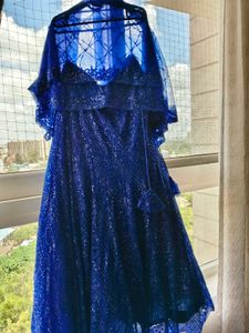 Stunning royal blue beaded Lehenga Choli